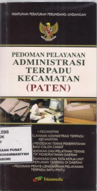 Pedoman Pelayanan administrasi Terpadu Kecamata (Paten)