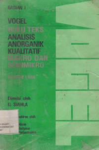 Buku Teks Analisis Anorganik Kualitatif Makro dan Semimikro Edisi Kelima