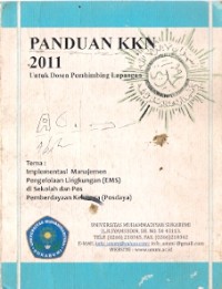 Panduan KKN 2011 untuk Dosen Pembimbing Lapangan