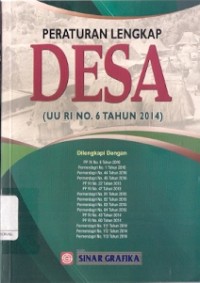 Peraturan Lengkap Desa (UU RI NO. 6 Tahun 2014)