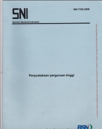 Perpustakaan Perguruan Tinggi: SNI 7330:2009