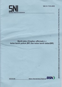 Benih Jahe: SNI 01-7153-2006