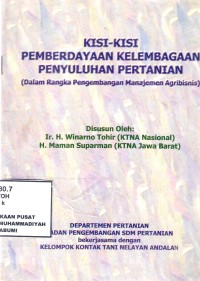 Kisis -Kisi Pemberdayaan Kelembagaan Penyuluhan Pertanian