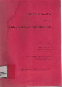 Prosedur Analisa Untuk Bahan Makanan Dan Pertanian