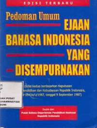 Pedoman Umum Ejaan Bahasa Indonesia Yang Disempurnakan