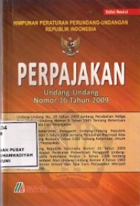 Perpajakan Undang-Undang Nomor 16 Tahun 2009