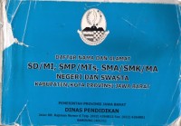 Daftar Nama Dan Alamat SD/MI, SMP/MTS, SMA/SMK/MA Negeri Dan Swasta Kabupaten/Kota Provinsi Jawa Barat