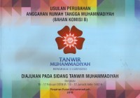 Usulan Perubahan Anggaran Rumah Tangga Muhammadiyah (Bahan Komisi B)